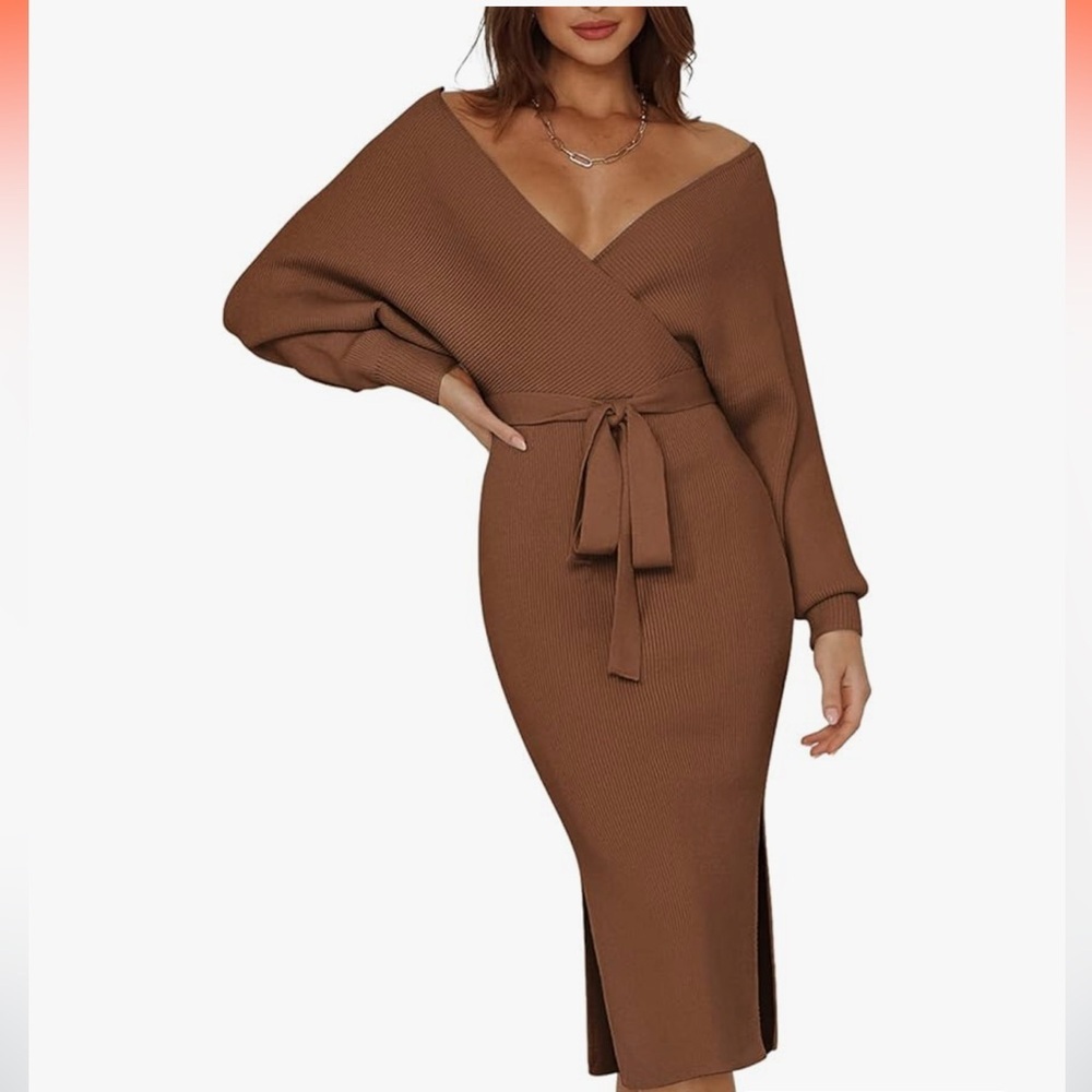 Sweater Wrap Dress - Picture 3 of 6